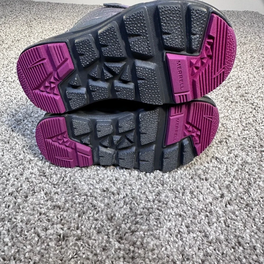 Merrell Snow Quest Lite 3.0 Jr Waterproof Snow Boots Grey Pink Kids 8M MK265782